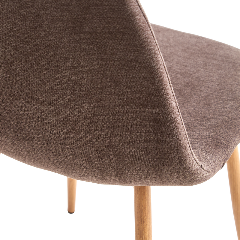 Anna eetkamerstoel - bruin textiel met eikenlook