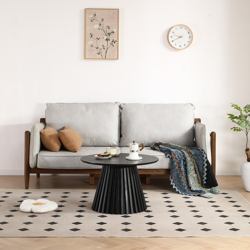 Lewis lamellen salontafel zwart Ø70 cm