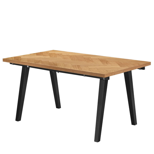 Madelina visgraattafel 150/240x90 cm - Gelakt eikenfineer (Voorbereid voor verlengbladen)