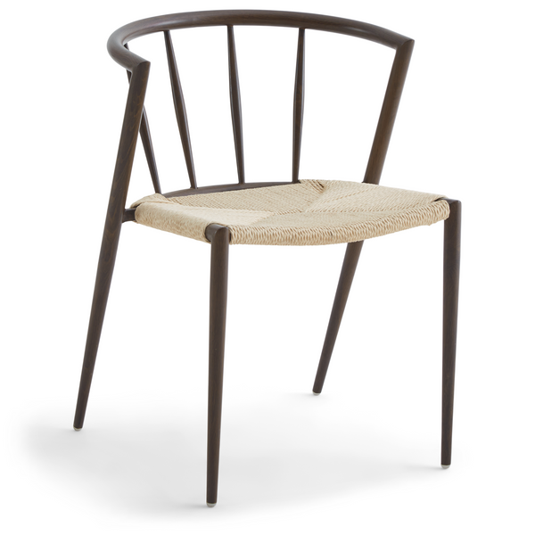 Bella eetstoel - Gerookt eiken look met gevlochten zitting