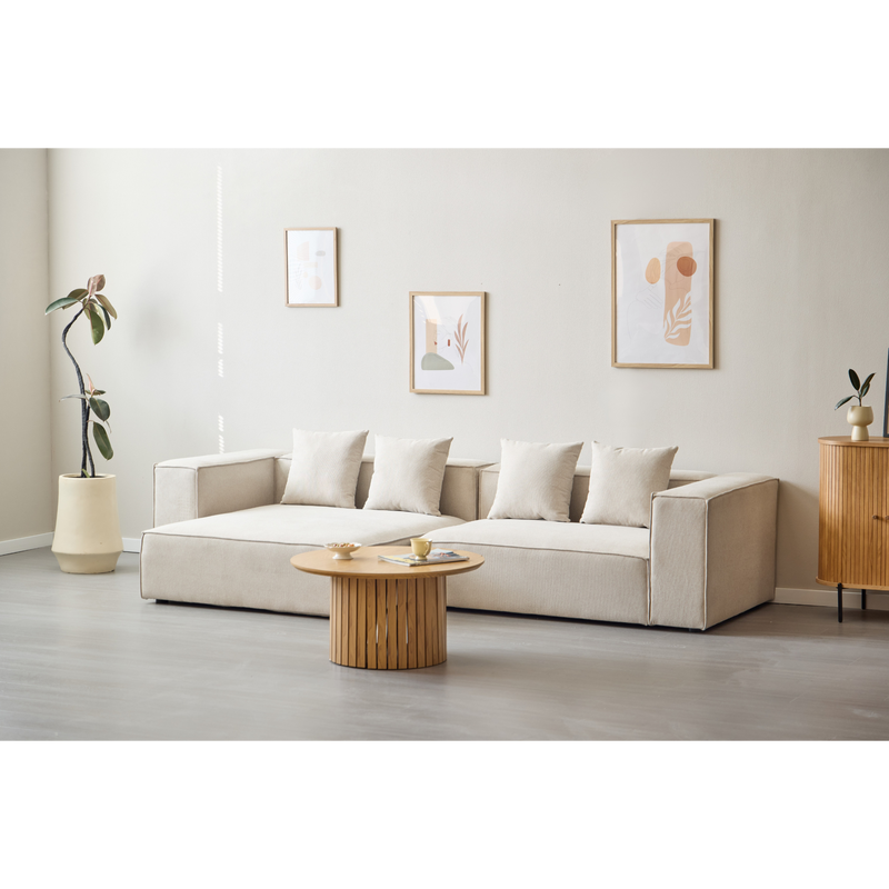 Hailey - Modulaire bank in beige met 2 modules L: 294 X D: 148 X H: 65 Cm
