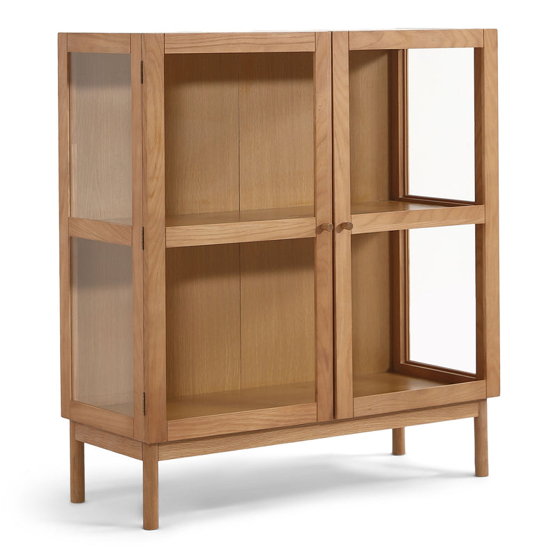 Havana eiken vitrinekast met 2 deuren - 110x40x100 cm