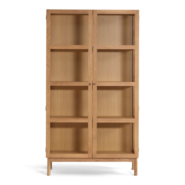 Havana eiken vitrinekast met 2 deuren - 180x40x100 cm