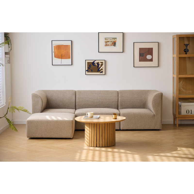 Emilia rechts- en linksgericht module in zand L: 79 X D: 79 X H: 72 cm