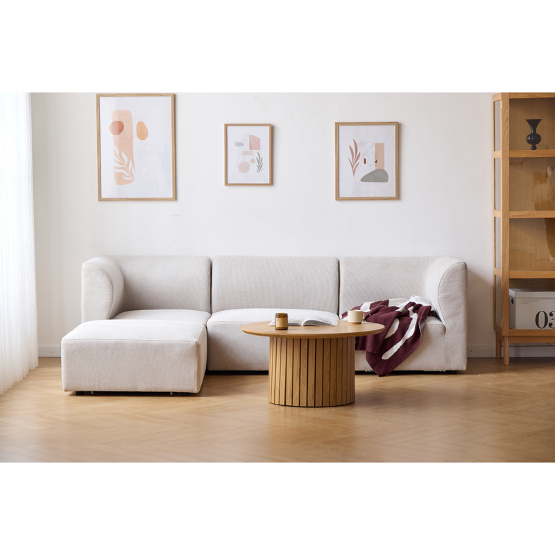 Emilia rechts- en linksmodul in Beige L: 79 X D: 79 X H: 72 cm