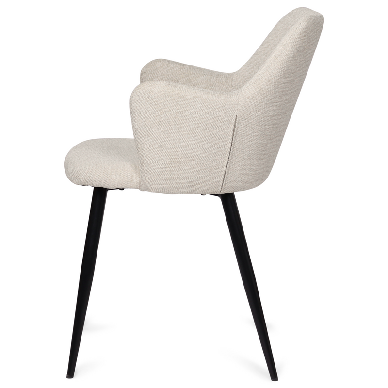 Isabella - Eetkamerstoel van beige textiel