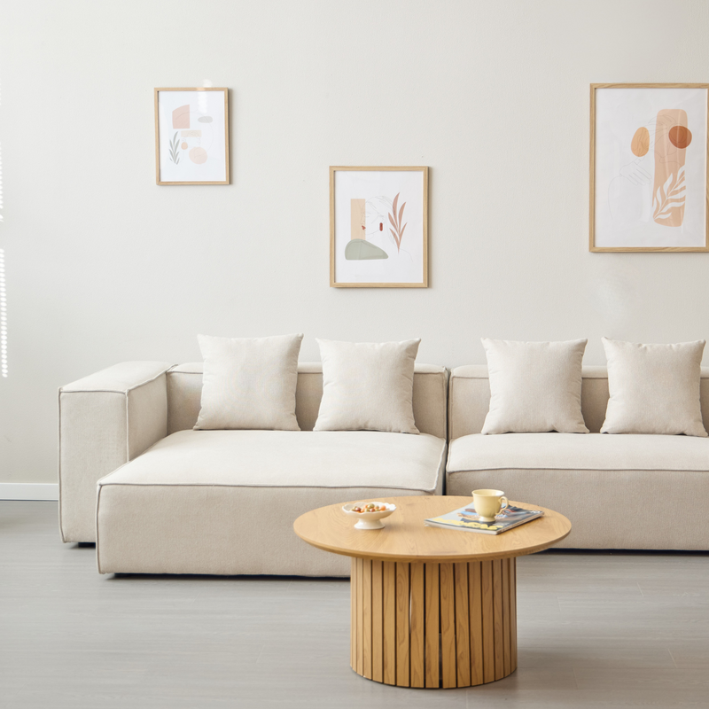 Hailey - Modulaire bank in beige met 2 modules L: 294 X D: 148 X H: 65 Cm