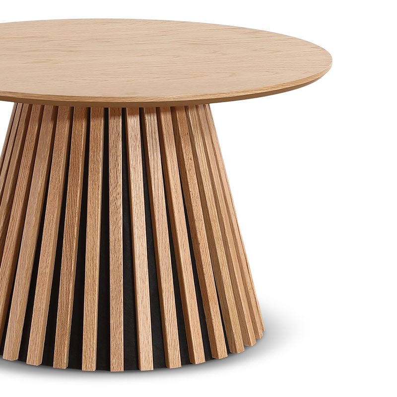 Lewis lamellen salontafel natuurlijke eikenlook Ø70 cm