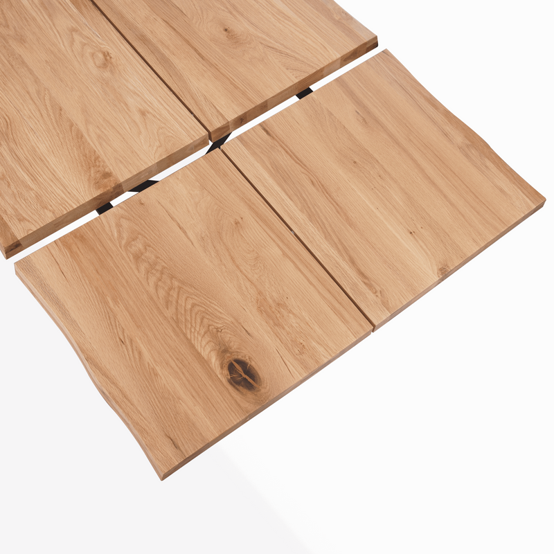 Susan Eettafel - 200 X 95 Cm - Geolied Eikenhout Met Kruispoten (Voorbereid Voor Extra Bladen)