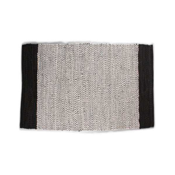 Parma Tapijt - Grijs/zwart leer 90x60