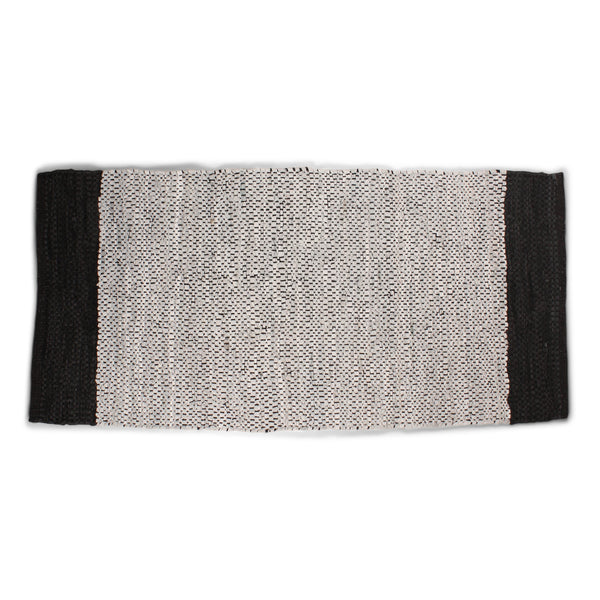 Parma Tapijt - Grijs/zwart leer 135x65