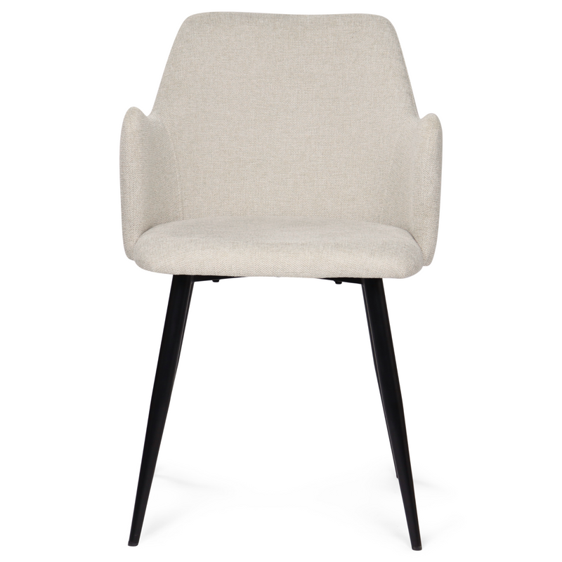 Isabella - Eetkamerstoel van beige textiel