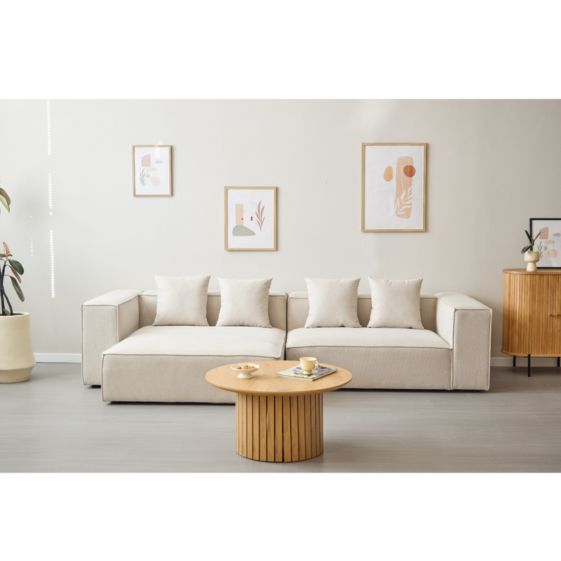 Hailey - Modulaire bank in beige met 2 modules L: 294 X D: 148 X H: 65 Cm
