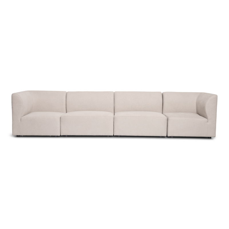 Emilia modulaire sofa in beige 4 modules L: 328 x D: 79 x H: 72 cm