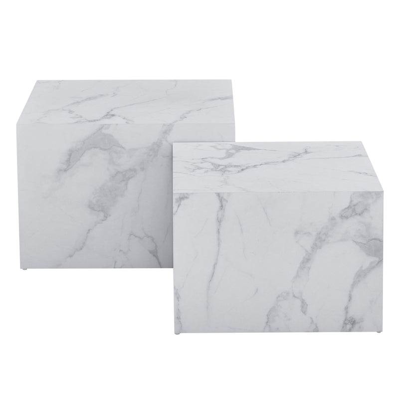 Adele - Salontafels wit marmerprint Set