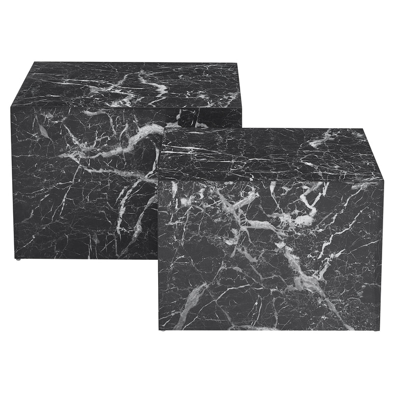 Adele - Salontafels zwart marmerprint Set