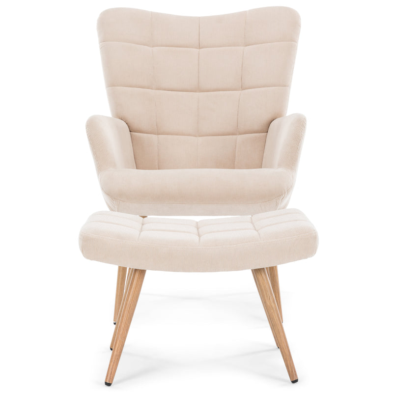 Alfred Fauteuil met voetbanken - Beige