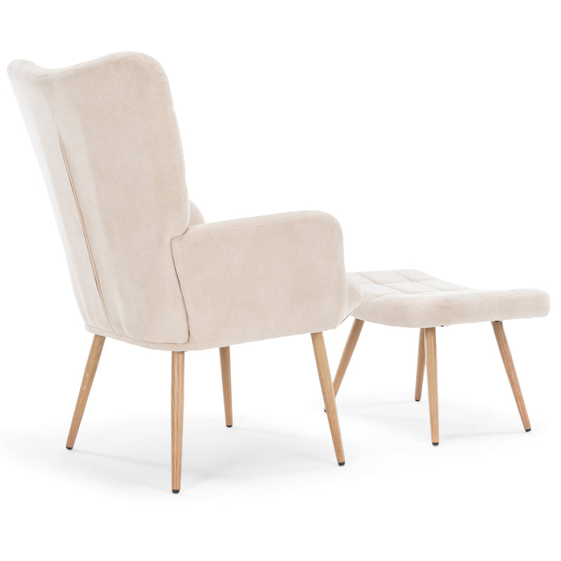 Alfred Fauteuil met voetbanken - Beige