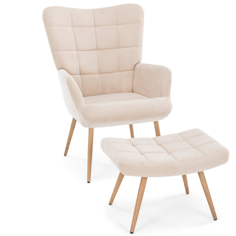 Alfred Fauteuil met voetbanken - Beige