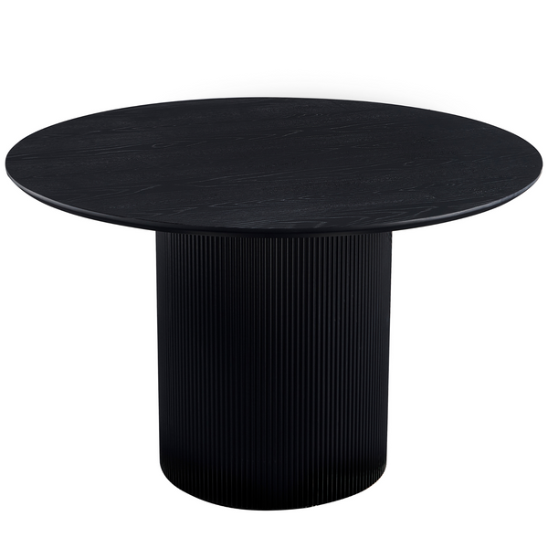 Carisma ronde latten eettafel - Ø120 cm - zwart met zuilvoet