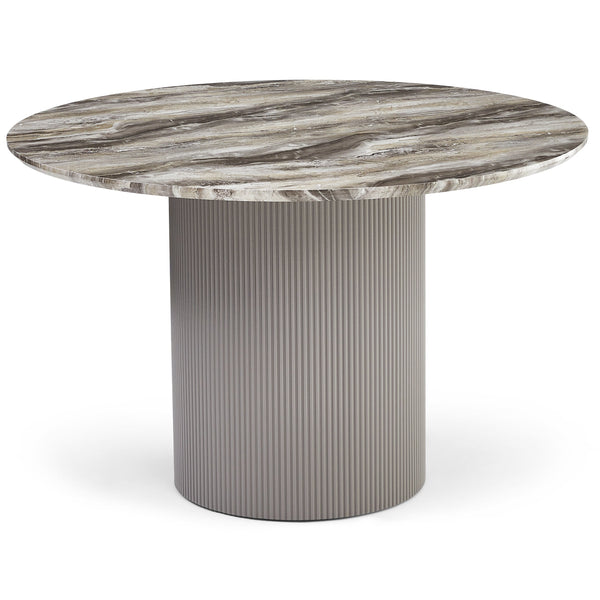 Carisma ronde eettafel Ø120 beige marmerlook met zuilvoet