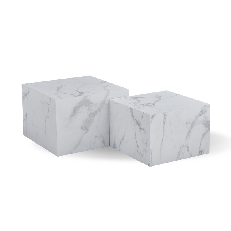 Adele - Salontafels wit marmerprint Set