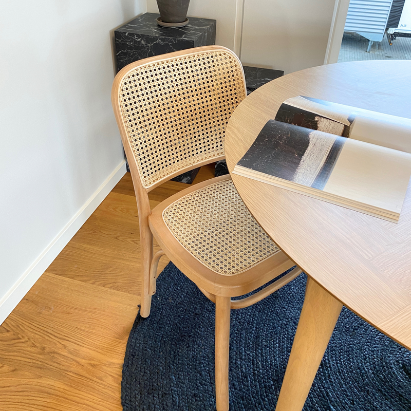 Agnes Eetkamerstoel in beuken naturel met rotan