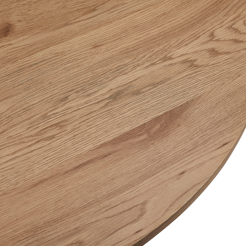 Scarlett - Ronde eettafel met kolompoot in eiken look Ø120