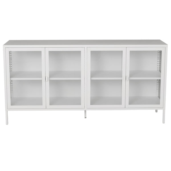 Herman Vitrinekast - Wit metaal/glas - 170x40x85cm