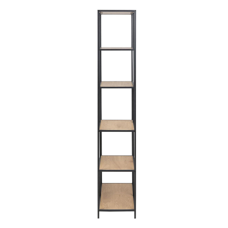 Seaford boekenkast in eikenfineer met metalen frame 77 x 35 x 185 cm