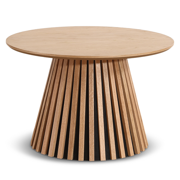 Lewis lamellen salontafel natuurlijke eikenlook Ø70 cm