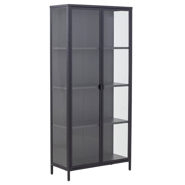 Herman Vitrinekast - Zwart metaal/glas - 80x40x180cm