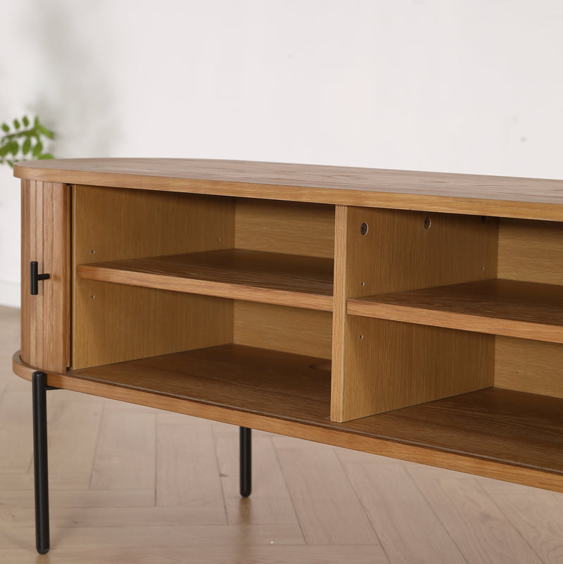 Florence jaloezie tv-meubel met lamellen in eikenhout 138x40x55 cm