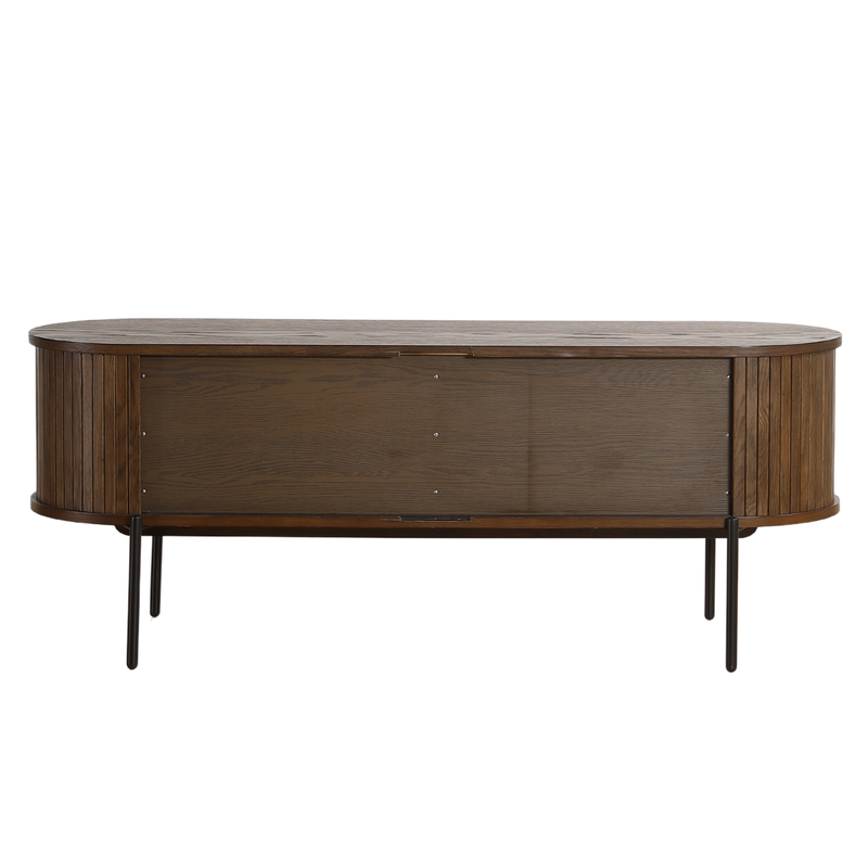Florence jaloezie tv-meubel met lamellen in gerookt eiken 138x40x55 cm