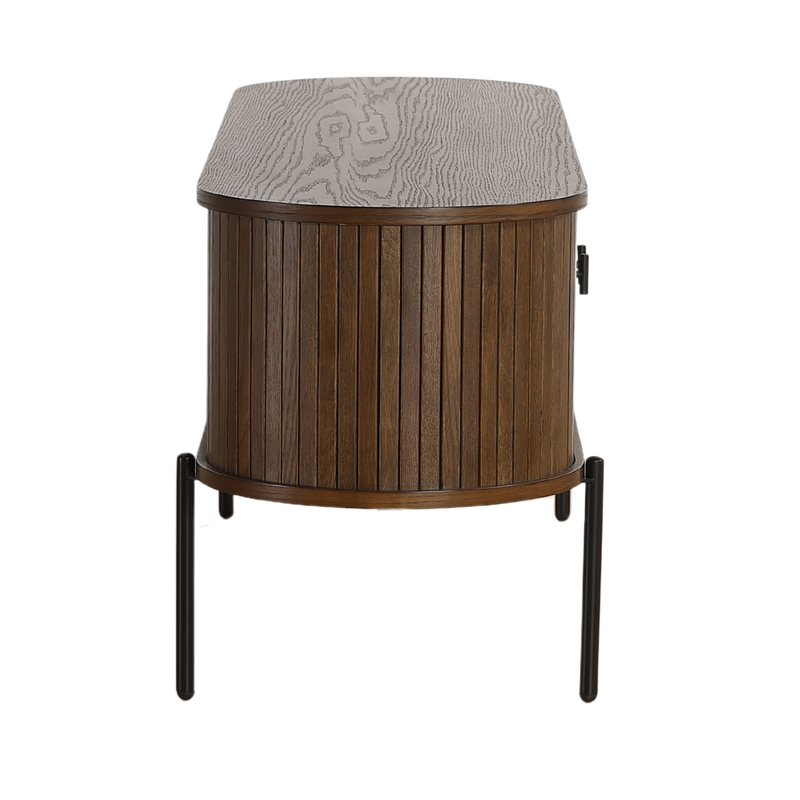 Florence jaloezie tv-meubel met lamellen in gerookt eiken 138x40x55 cm