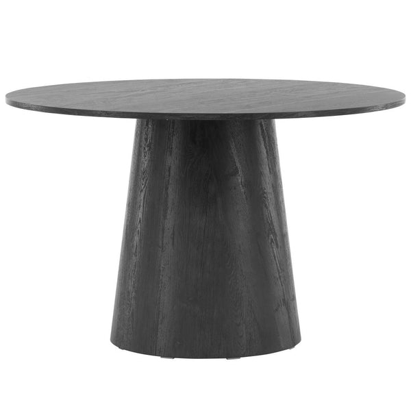 Scarlett - Ronde eettafel met kolompoot in zwart Ø120