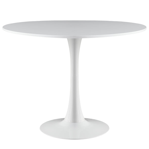 Zander - Ronde witte eettafel met trompetvoet - Ø100 cm