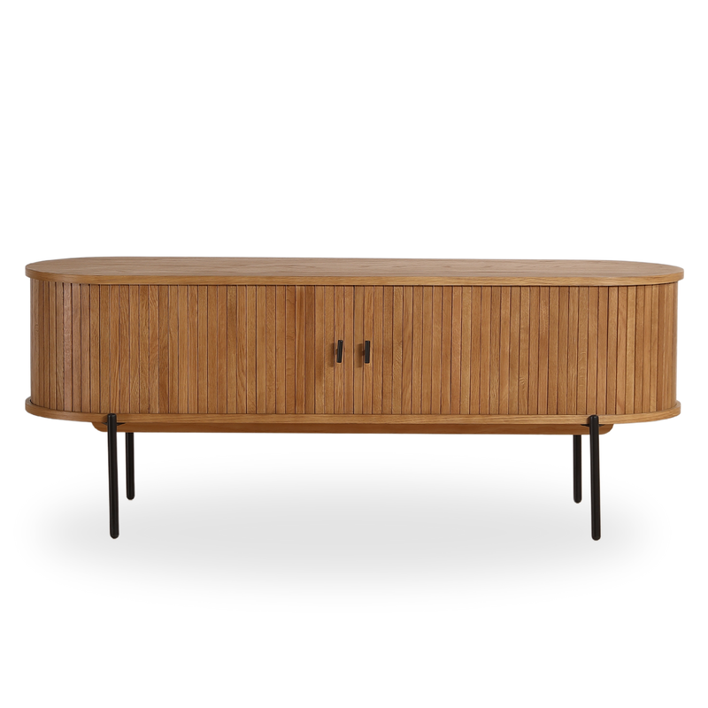 Florence jaloezie tv-meubel met lamellen in eikenhout 138x40x55 cm
