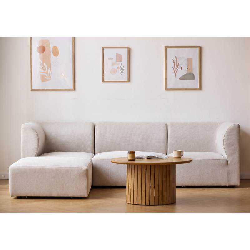 Emilia modulaire sofa in beige 4 modules L: 328 x D: 79 x H: 72 cm
