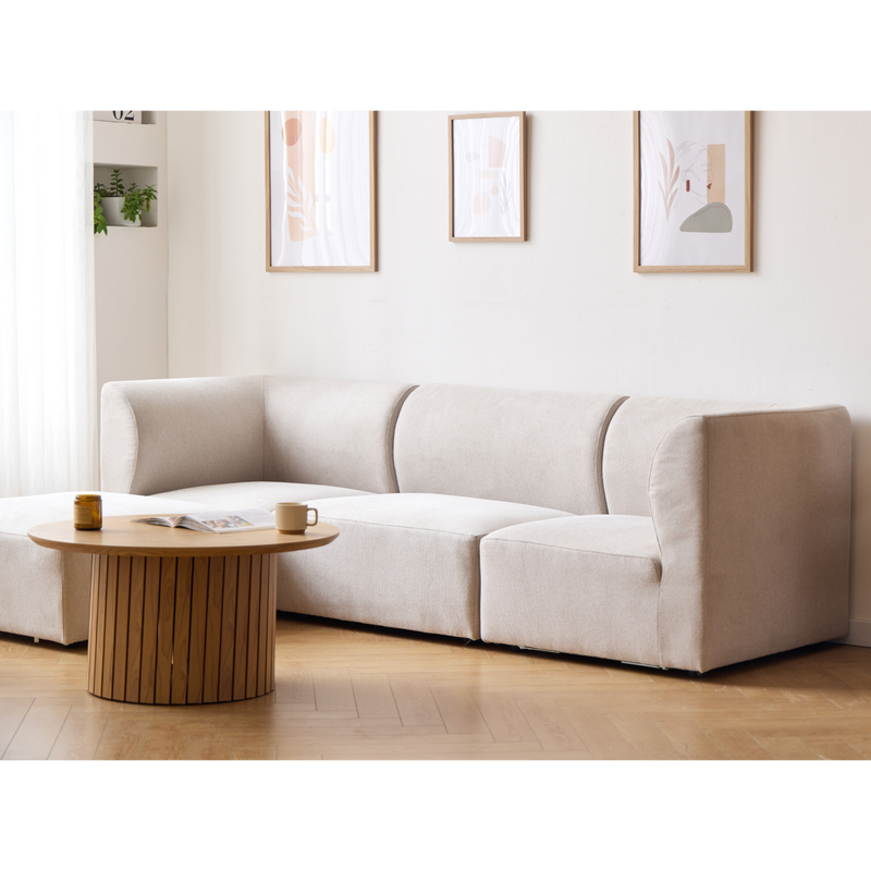 Emilia modulaire sofa in beige met 3 modules L: 243 x D: 79 cm x H: 72 cm