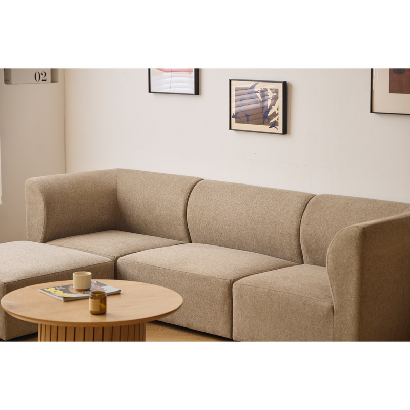 Emilia modulaire sofa in zandkleur met 3 modules L: 243 x D: 79 cm x H: 72 cm