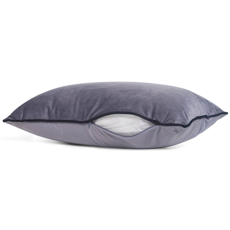 Gabi decoratief kussen - Zilvergrijs fluweel 30x50cm