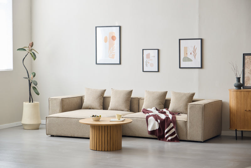 Hailey hoekmodule in zand L: 100 x D: 100 x H: 65 cm