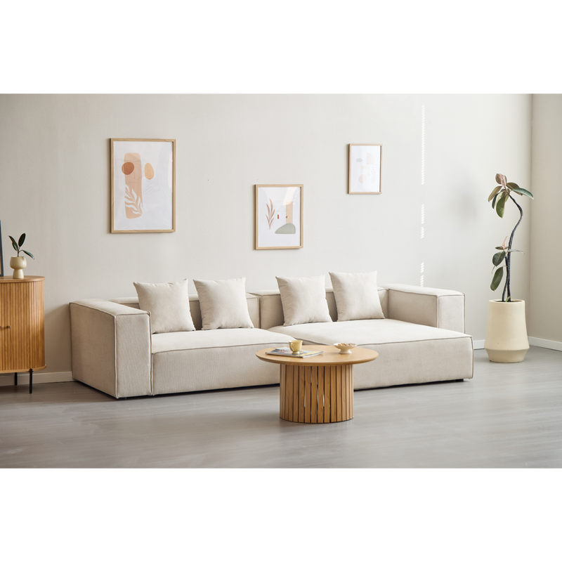 Hailey - Modulaire bank in beige met 2 modules L: 294 X D: 148 X H: 65 Cm