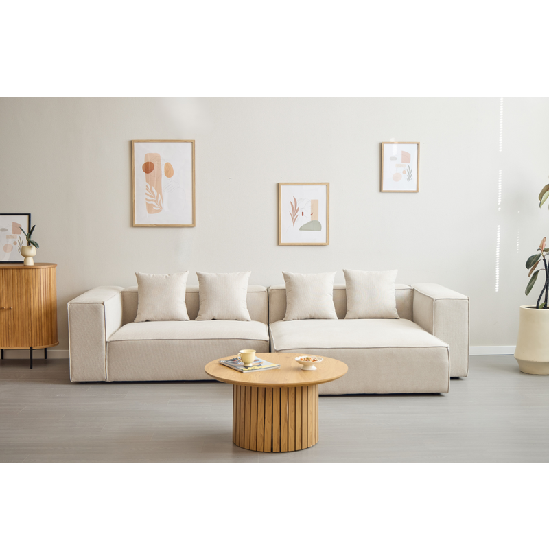 Hailey - Modulaire bank in beige met 2 modules L: 294 X D: 148 X H: 65 Cm