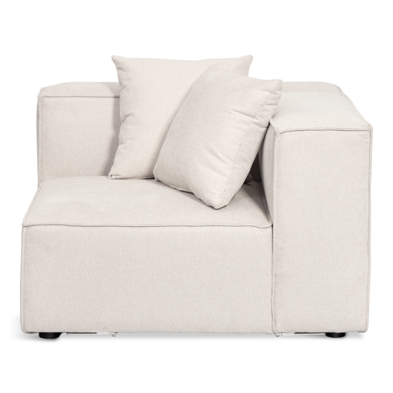 Hailey - Hoekbank, modulaire bank in beige met 4 modules, rechts L: 368 X D: 247 X H: 65 cm