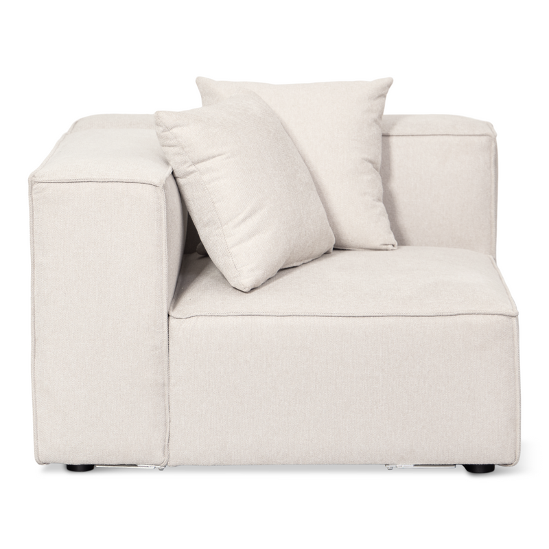 Hailey - Woonruimte, modulaire sofa in beige met 4 elementen - chaise longue, rechts L: 368 X D: 247 X H: 65 cm