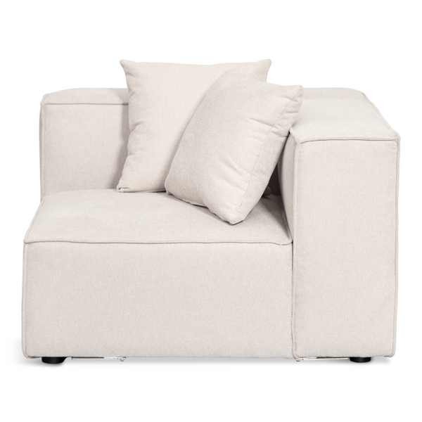 Hailey - Zitelement voor modulaire bank, hoekmodule in beige L: 100 X D: 100 X H: 65 cm