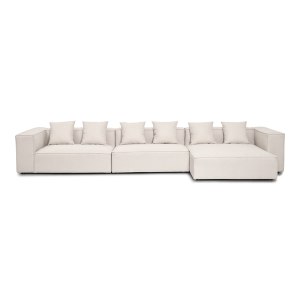 Hailey - Modulaire bank in beige met 3 modules L: 415 X D: 148 X H: 65 cm
