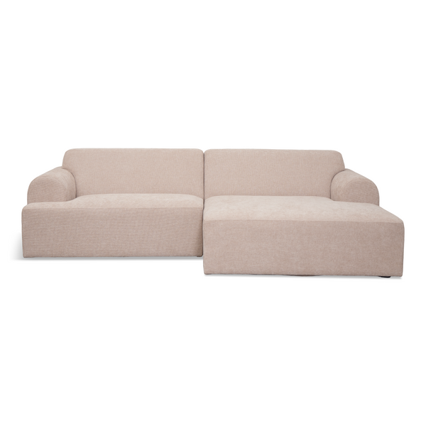 Arianna - Chaise longue bank in beige - Rechteropstelling
